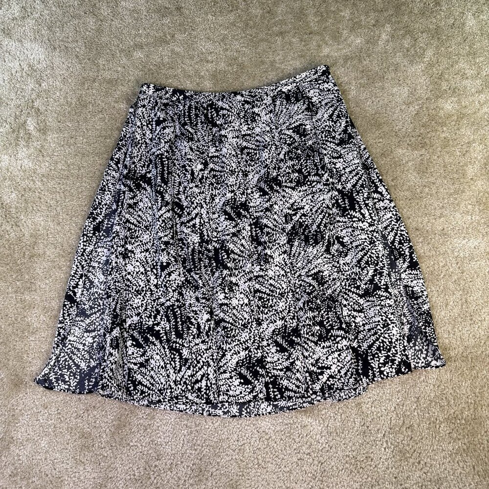 Who What Wear Womens Mini Skirt Size 12 Abstract Floral Black White F242